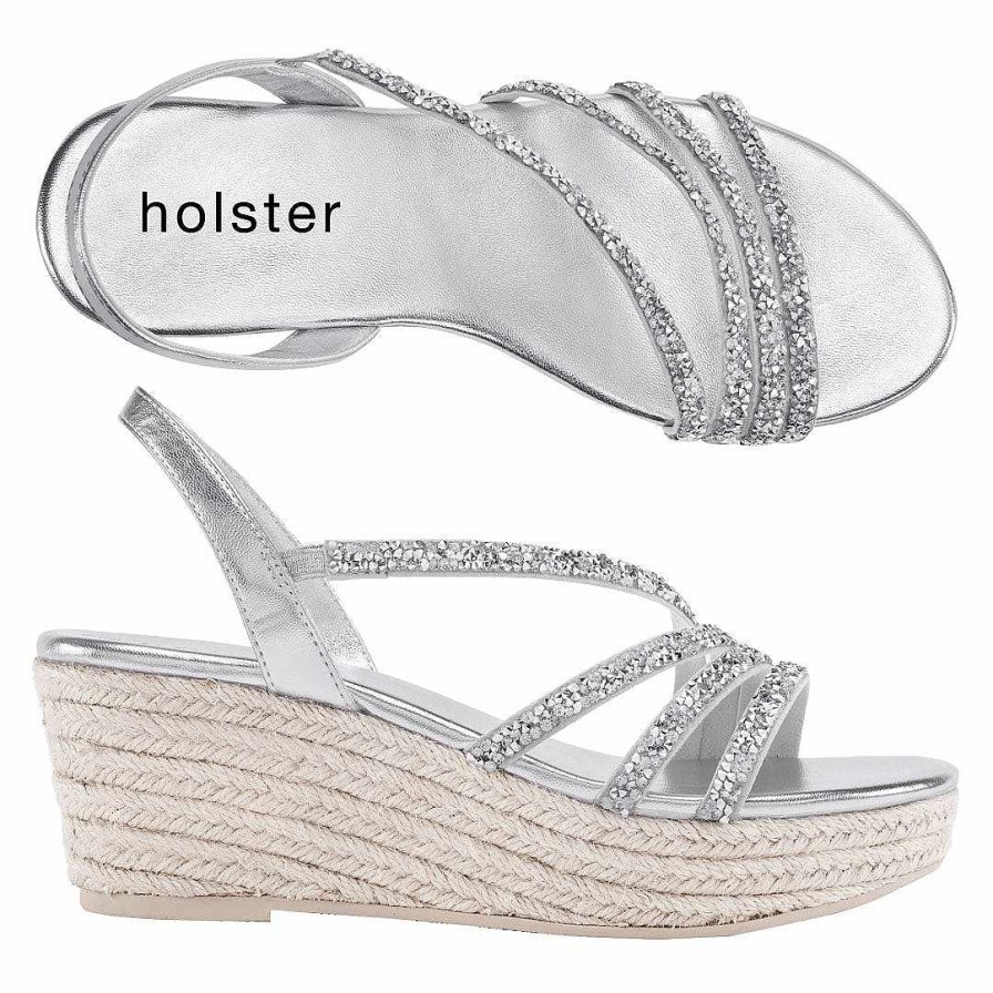 Femmes Holster | Espadrilles De Fete Argent